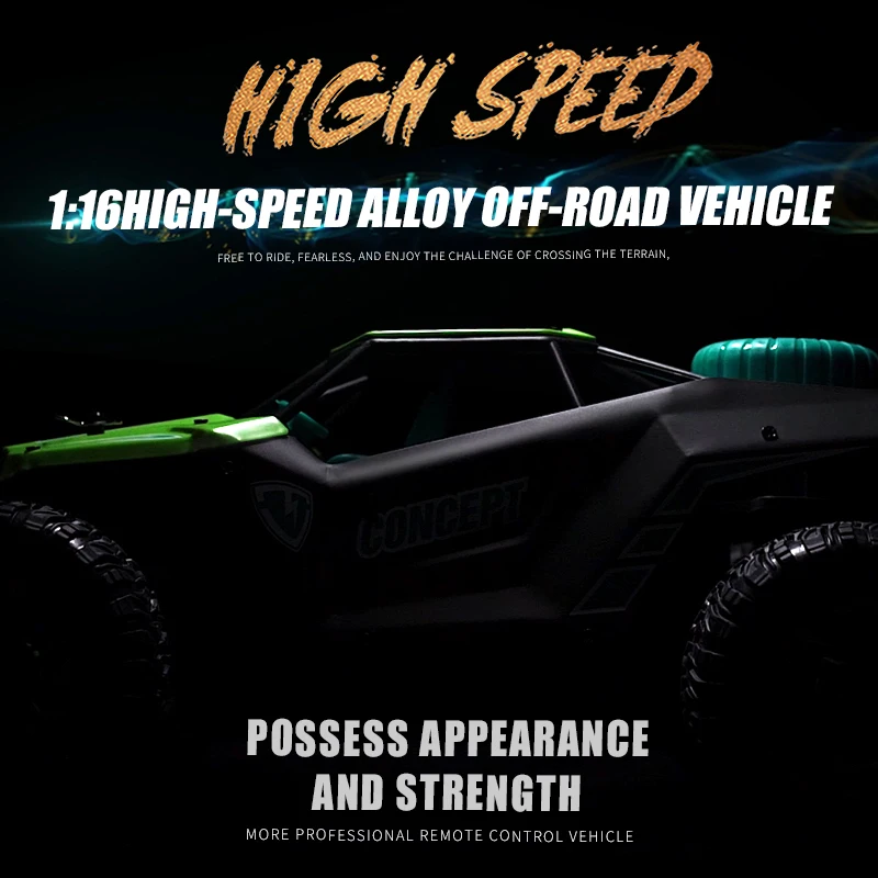 RC Auto High Speed Drift Off-Road 1:16 4WD Radio Tālvadības Monster Truck Elektriskās Automašīnas, Kāpurķēžu Rotaļlietas, Dāvanas Bērniem, Zēni Attēls 5 