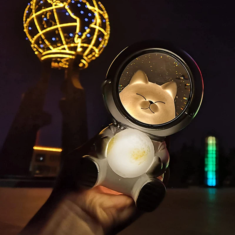 Dzīvnieku Nakts Gaisma Bērniem Gudrs Spaceman LED Nakts Gaisma Pirmsskolas Astronauts Mēness Lampas Galaxy Pet Darbvirsmas Apdare