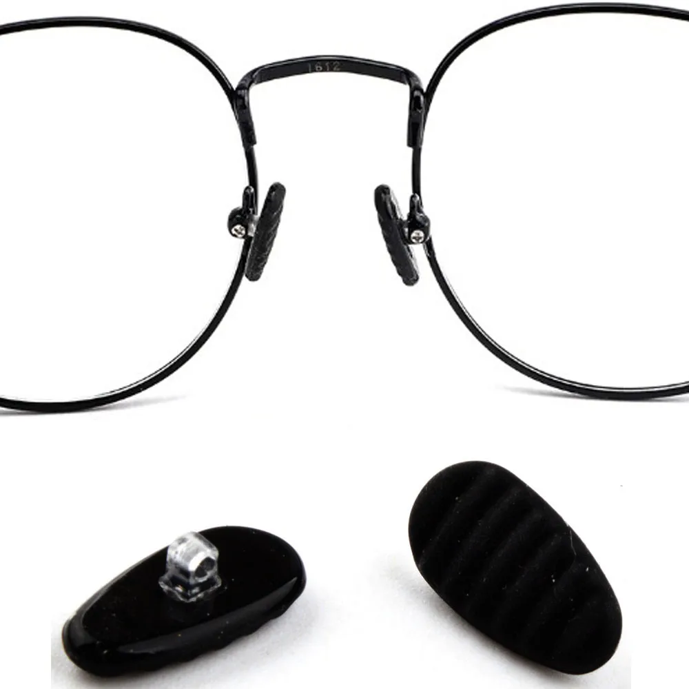 50Pairs(100gab) Anti Slip melnā silikona Deguna Spilventiņi, Lai Brilles Saulesbriļļu Stikla Brilles Briļļu titāna rāmi deguna pamatni