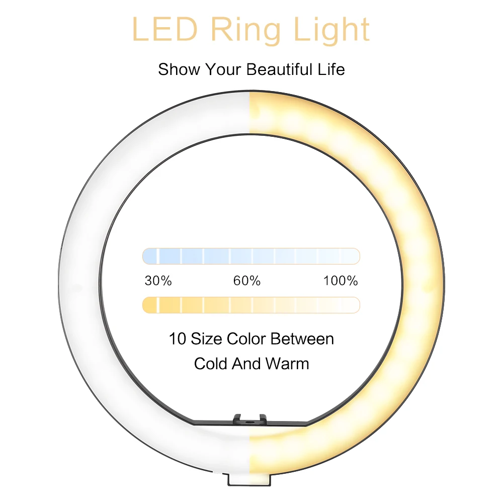 10inch LED Ring Light Fotogrāfija Selfie Gredzenu Apgaismojums ar Statīvu Stāvēt Viedtālrunis Youtube Grims Video Studio Gredzenu Lampas Attēls 5 