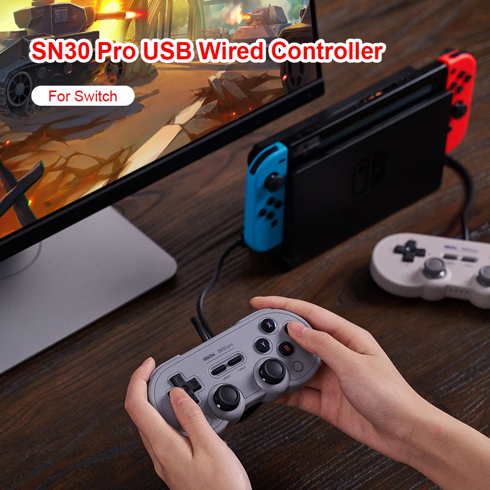 Vibrācijas Skaidrs Kontrolieris Vadu Gamepad 8Bitdo SN30 Pro USB Gamepad Spēle Kontrolieris ar Slēdzi GAB Aveņu Pi Tvaika