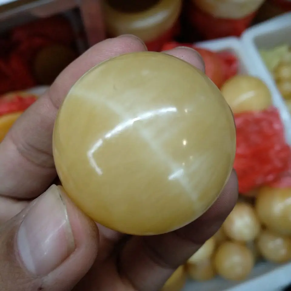 35mm Dabas Dzeltena Topāzs griešanai bumbu feng shui bumbu Āzijas modes veiksmi bumbu Gem Kristāla Mājas Apdare