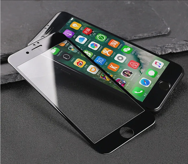 9H Spīdīgs 3D Izliektas Oglekļa Šķiedras Mīkstas Malas, Rūdīts Stikls iPhone 6 6s Plus Tālruņa Ekrāna Aizsargs Filmu iPhone 7 8 Plus