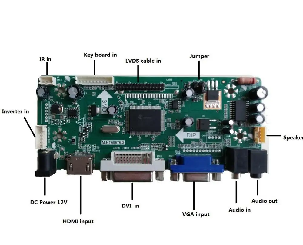 Par LP173WD1(TL)(H6)/(TL)(H8)/(TL)(N1)/(TL)(N2)/(TL)(N4)/(TL)(P1), HDMI, DVI, VGA LED LCD Kontrolieris valdes 1600X900 17.3 collu Panelis