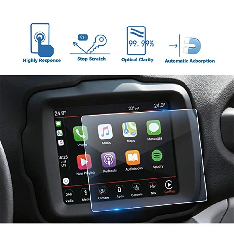 Jeep Renegade 2018 8.4 Collu Auto Navigācijas Ekrāna Aizsargs, Rūdīts Stikls Touch Screen Protector