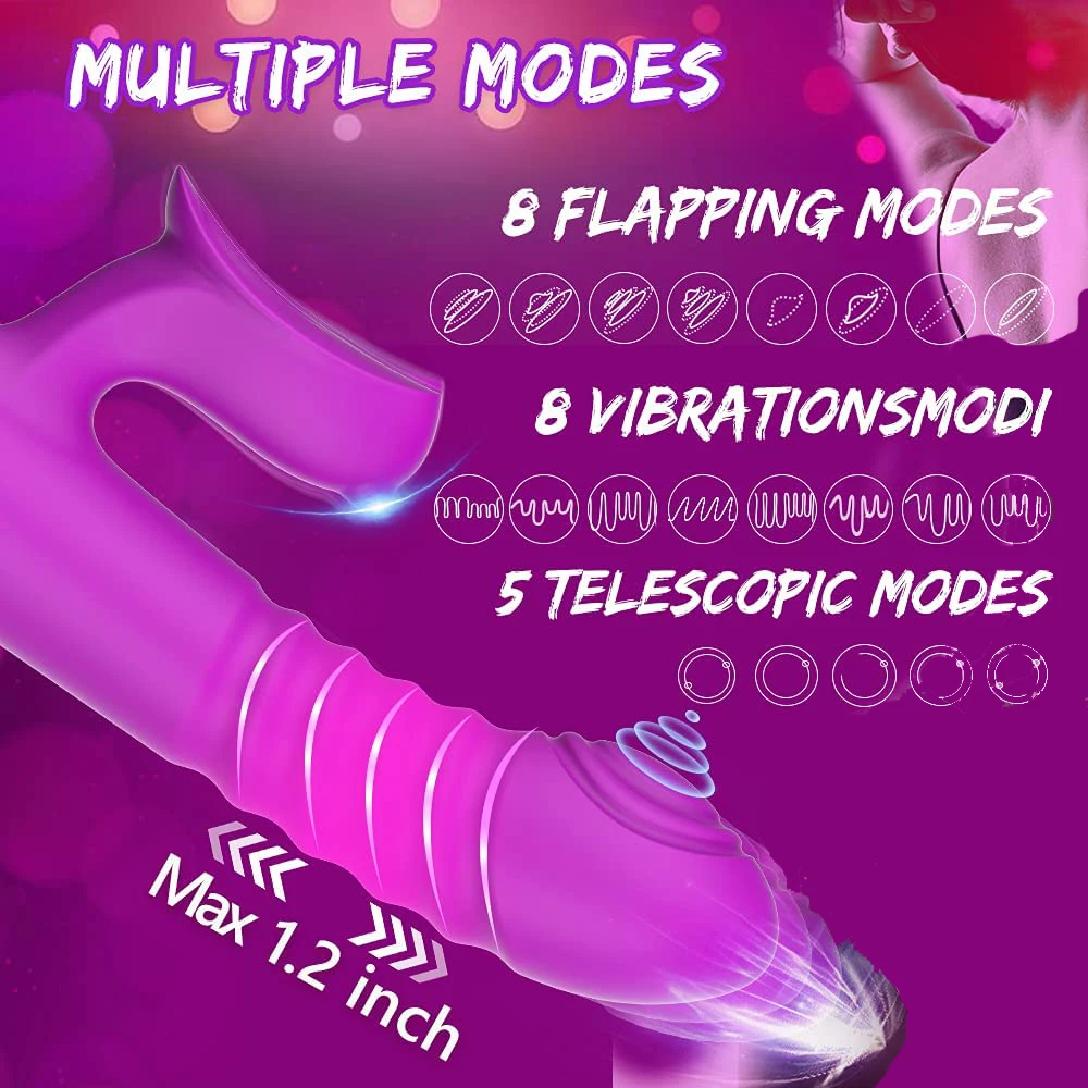 3 in 1 Thrusting G Spot Vibrators Clit Vagīnas Stimulators Dildo Masieris ar 8 Vicināšanu Un 5 Teleskopiskie Seksa Rotaļlietas Sievietēm, Pāriem