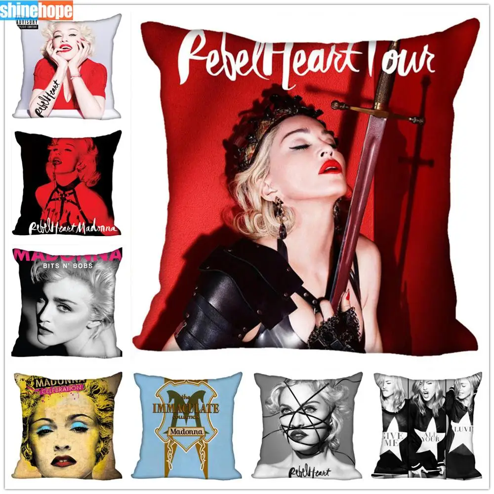 Pasūtījuma Zvaigžņu spilvendrānas Madonna Laukumā Spilvendrāna Ziemassvētku Zippered Spilvena Segums 40*40cm,45*45cm(Vienā Pusē)
