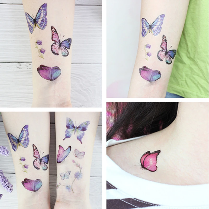 1 Gab Butterfly 3D Pagaidu Tetovējumu Uzlīmes, Sievietes, Meitenes, Body Art Flash Tetovējumu Uzlīmes Ūdensizturīgs Tetovējums, Uzlīmes 52 Stils