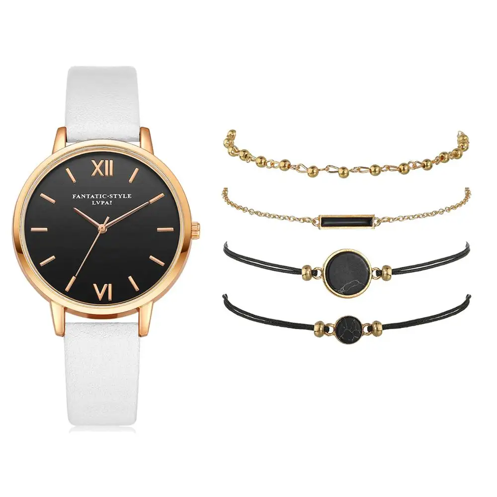 5gab, kas Top Stila Modes Sieviešu Luksusa Ādas Joslas Analogā Kvarca rokas Pulkstenis Dāmas Skatīties Sieviešu Kleita Reloj Mujer Black Pulkstenis Attēls 2 