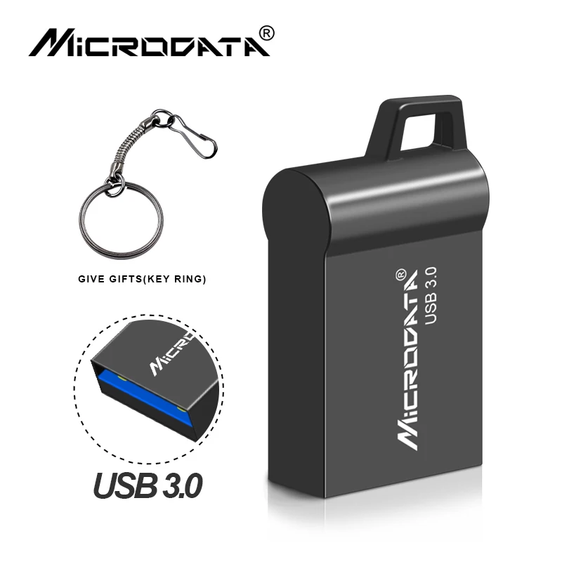 Super Mini USB flash Drive 64GB, 128GB 32GB 8GB Metāla Pen Drive Pendrive 128 64 32 16 8 GB Flash Atmiņas Key USB Stick Attēls 1 