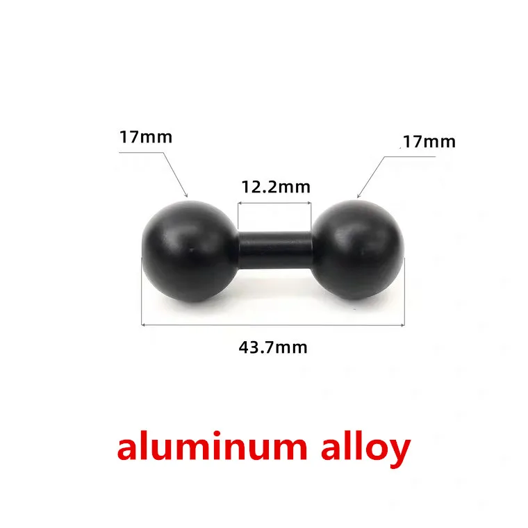 Alumīnija 17mm Divreiz Bumbu Galvas Adapteris Pagarināšanu Kopīgu Mount Adapteri, kas Savieno Turētājs, paredzēts Magnētiskā Telefons Planšetdatora Turētājs