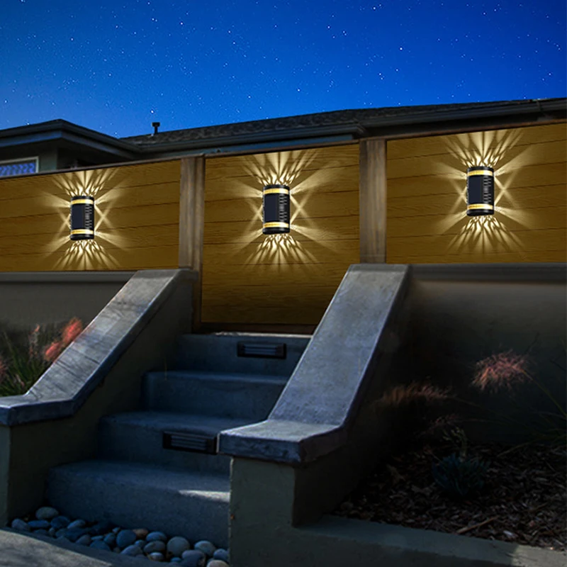 Āra Sienas Apdares Gaismas Āra LED Solar Sienas Lampa, Dārza Ūdensizturīgs Ainavu Lampas Dārzā, Pagalmā, Dekoratīvās Sētas Attēls 4 