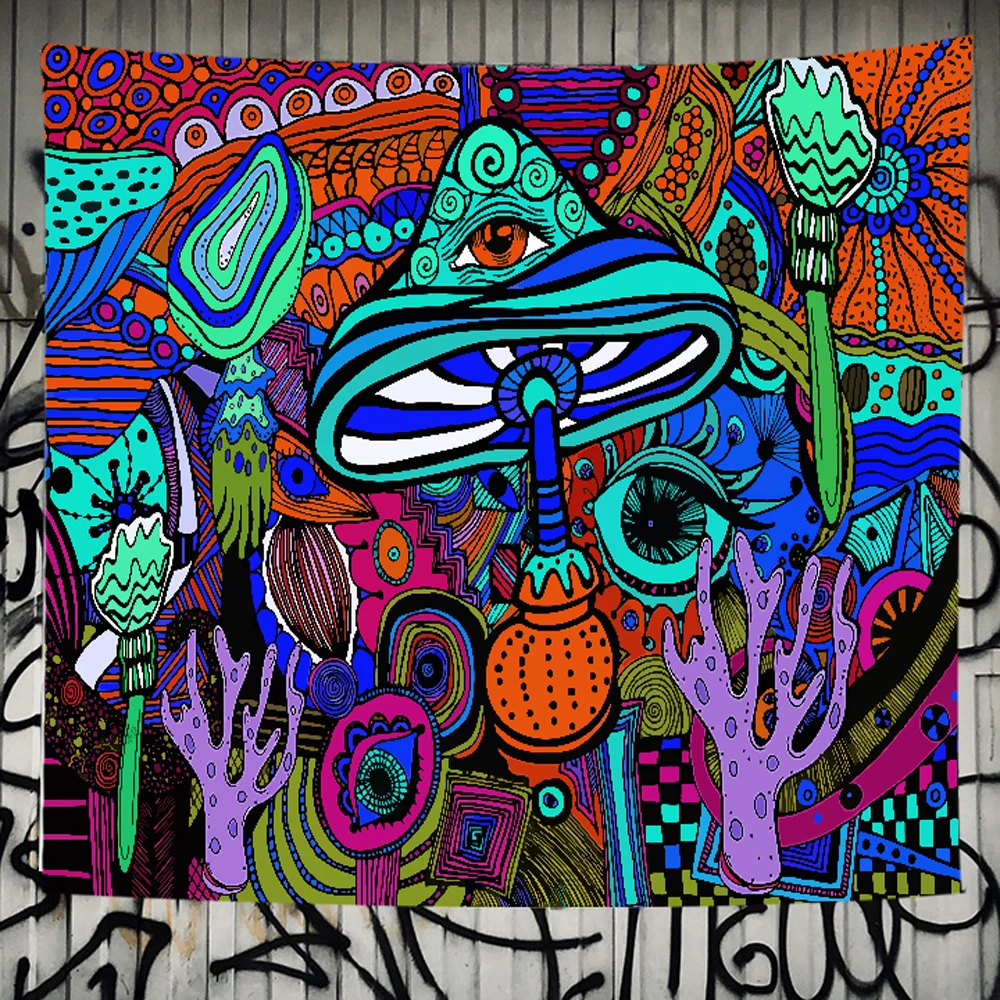 SepYue Sēnes Abstrakti Krāsains Psychedelic Gobelēns Sienas Karājas Gobelēns, Guļamistabā, Mājas Dekoru
