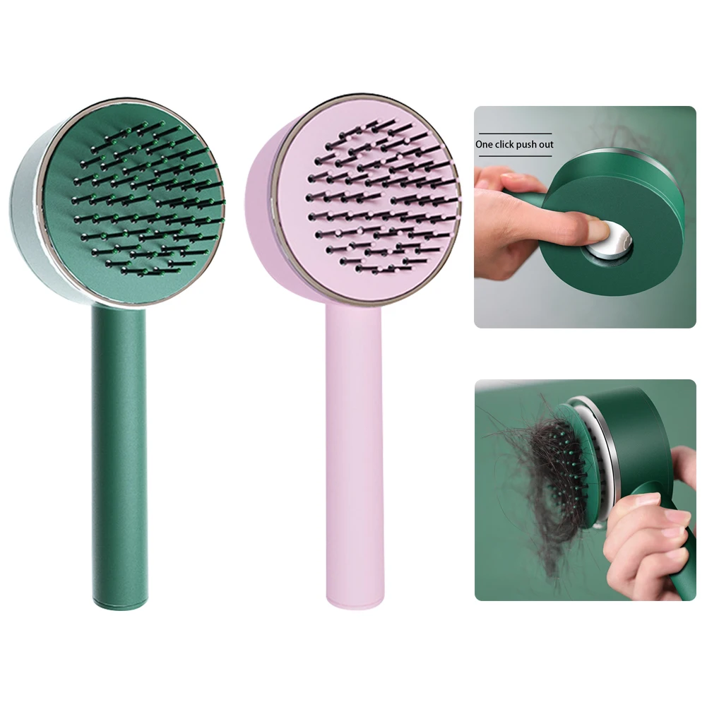 Pašattīrīšanās Matu Suka Sievietēm Vienu taustiņu Tīrīšana Matu Izkrišana drošības Spilvens Masāža Galvas ādas Šūnu Anti-Static Hairbrush Dropshipping Attēls 4 