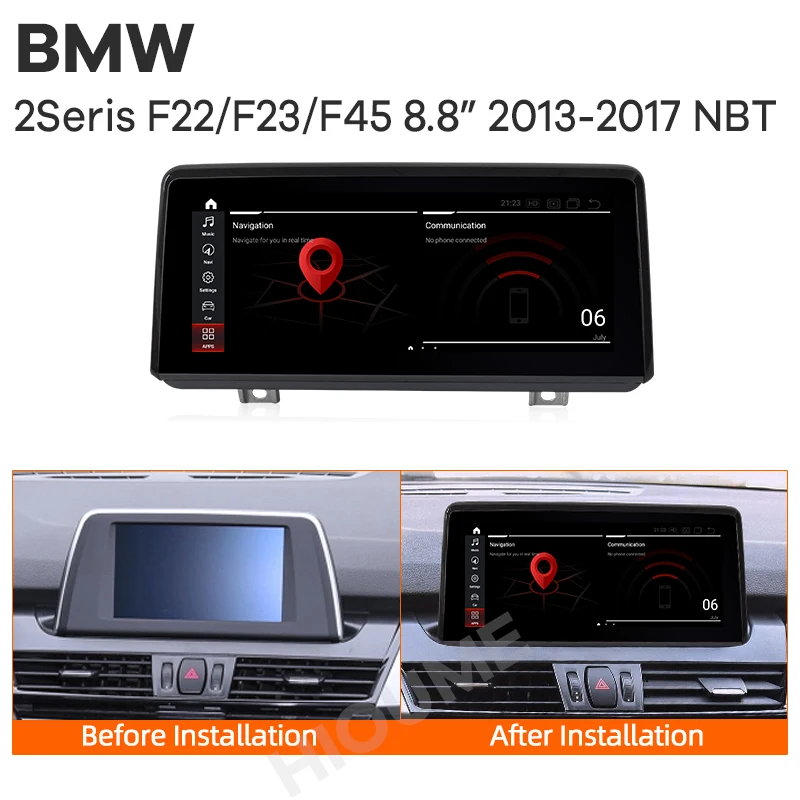 Android 11 Qualcomm 6+128G Auto Multimediju Atskaņotājs, Ekrāns, GPS Navigācija, Radio BMW 1 2 Series F20 F21 F22 F23 F45 MPV CarPlay