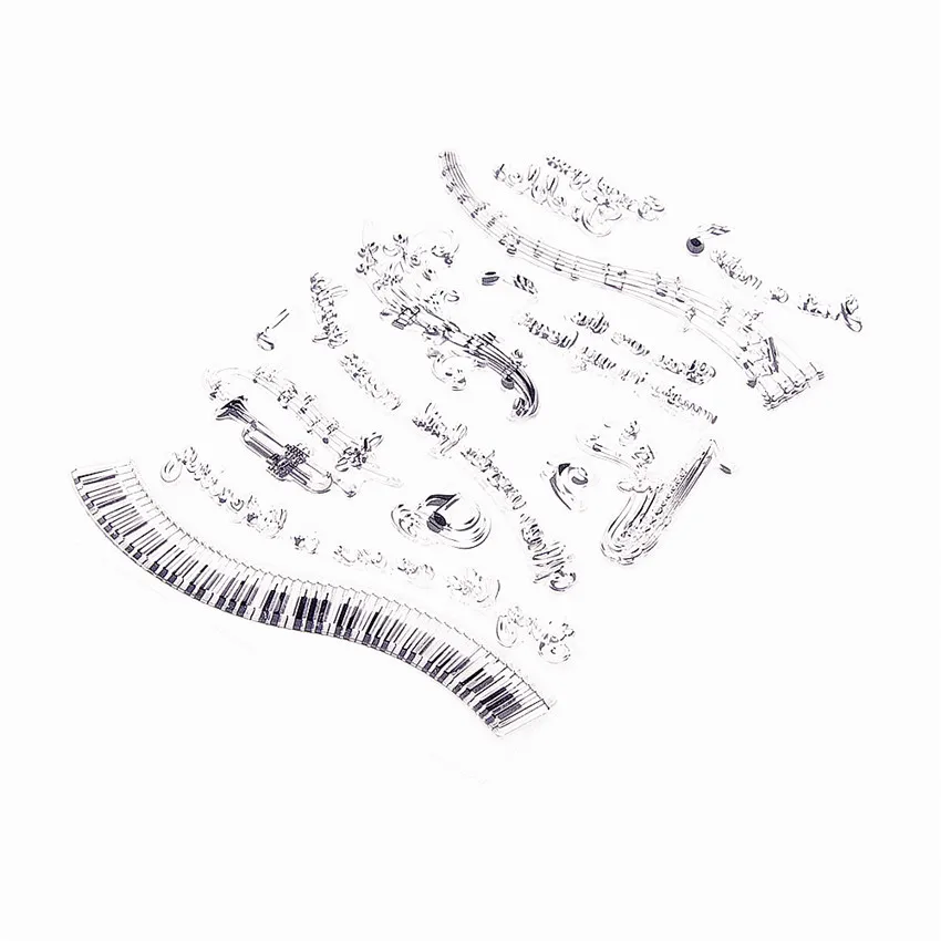 15x21cm klavieru mūzikas pārredzamu zīmogs skaidrs, zīmogi silikona blīvējumu, TPR rullīšu markas DIY albums albums / atmiņas kartes ražošanas Attēls 4 