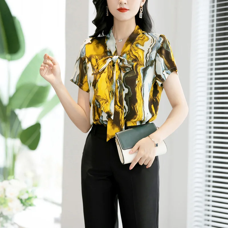 Lielajam Krekli, Sieviešu Blūzes, Tunikas Plus Lieluma Galotnēm korejas Vasaras Stila Apģērbu Šifona 5XL 6XL Gadījuma Jaunu Modes Bezmaksas Piegāde Attēls 4 