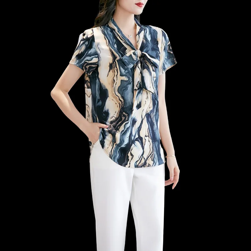 Lielajam Krekli, Sieviešu Blūzes, Tunikas Plus Lieluma Galotnēm korejas Vasaras Stila Apģērbu Šifona 5XL 6XL Gadījuma Jaunu Modes Bezmaksas Piegāde Attēls 5 