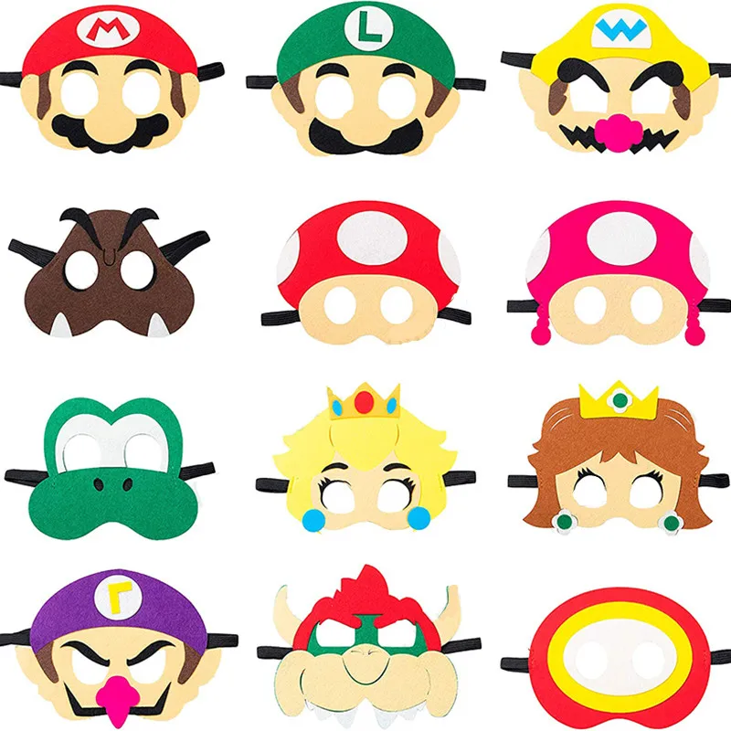 New Super Mario Spēli Cosplay Party Maska Luigi Yoshi Persiku Bowser Modelēšana Maska Bērniem Dzimšanas dienas ballīti Apdare Halloween Dāvanu