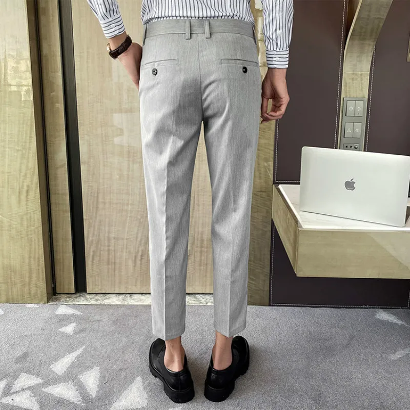 2020 Augstas Kvalitātes Klasiskās Vīriešu Uzvalku Bikses Ikdienas Biznesa Kleitu Bikses Izšuvumi Kāzu Biroja Sociālo Bikses Pantalones Hombre