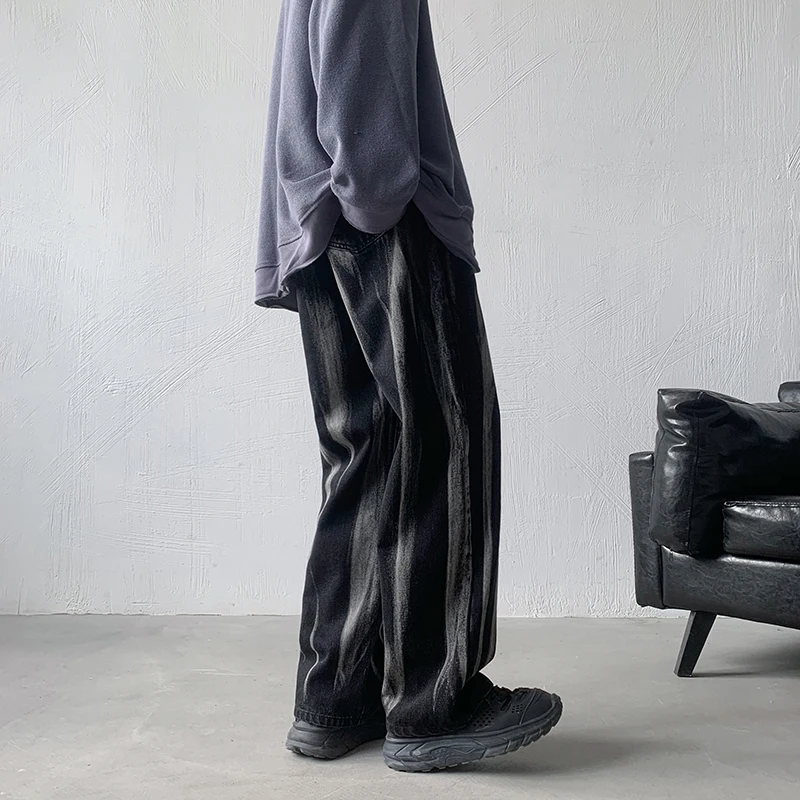 Jaunu Gadījuma Bikses Vīriešu Liela Izmēra Rudenī, Ziemā Silts Modes Bikses korejiešu stila Modes Svītru Tīņi Džinsi