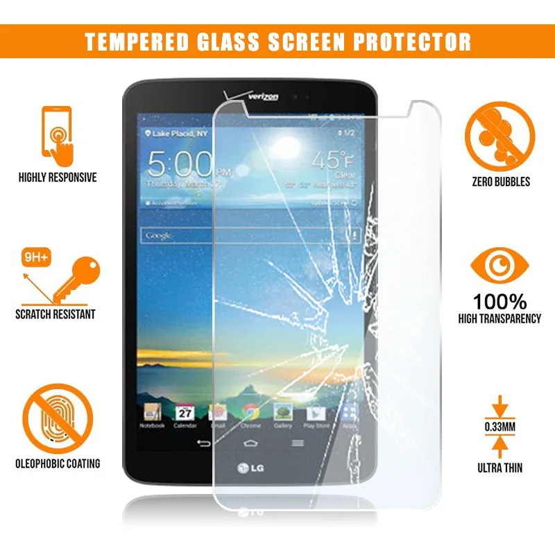 Ekrāna Aizsargs LG G Pad 8.3 LTE VK810 V507L Tablete Rūdīta Stikla Skrāpējumiem Izturīgs Pret-pirkstu nospiedumu Pārklājumu Vāciņu Attēls 5 
