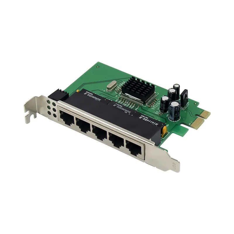 PCIe Fast Ethernet 10/100Mbps Slēdzis Valdes karte IC Plus IP175 chipset 5 Port RJ45 Tīkla Slēdzi, lan karte Attēls 4 